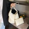 Moda Coreana 2025 Nova Bolsa Cesto Balde Estilo Mori Fofa Tendência Padrão Lichia Bolsa de Mão Estilo Bolsa de Ombro Único Transversal