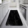 Alfombra de cocina franela marmoleada para el hogar tapete para piso tipo tira estilo ins alfombra para mesa de centro de sala se puede personalizar
