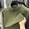 Sudadera de forro polar con media cremallera para hombre, nueva colección otoño/invierno 2026, moderna y casual, con bloques de color, cálida, camiseta de manga larga como capa base