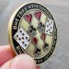 Prensador de tarjetas de regalo Texas Hold'em con chip metálico y protector de tarjetas chapado en oro de 100 g opcional