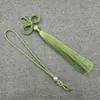 Colgante Conmemorativo de Xiangfei con Nudo de la Paz + Borla de Doble Nudo de Oreja 12cm Borla Insignia Acrílica Colgante Decoración Hecha a Mano