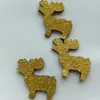 Pendente de lasca de madeira dourada, prateada e ouro rosa com adesivo Pingente de Natal Decorações Criativas de Festa de Natal