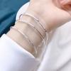 Pulsera Sansheng III Gympani Plateada para Mujer Carácter Arroz Coche Flor Apertura Cerrada Tres Vueltas Moda Pulsera Esmerilada Vivo