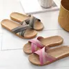 Pantuflas Antideslizantes Adhesivas para Interiores con Suelas Suaves, Ligeras y Transpirables, Diseño Degradado, Adecuadas para Todas las Estaciones, Material de Lino, Unisex, para Parejas, Viajes y Uso en Casa