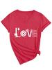 Amazon Wish Plataforma Independente Moda Divertida Feminina Gola V Estampa de Máquina de Costura Tesoura Amor Manga Curta Camiseta Camada Base