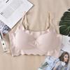 Roupa íntima sem costura com lindo design nas costas, Camisola, Tomara-que-caia, Sutiã Push-Up, Colete pequeno para estudante do ensino médio, Sem aro