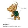 Colgante de Oso Nuevo Incrustado de Diamantes Europeos y Americanos de Acero de Titanio, Colección de Accesorios Creativos para Collar de Perlas y Pulseras DIY, Hecho a Mano