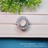 Anillo de calcedonia verde con superficie de huevo ovalada al por mayor comparable al jade, alto hielo verde yang para mujer, lujo con incrustaciones, anillo vivo