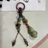 Llavero de Cerámica de Jingdezhen con Forma de Manzana Estilo Étnico Colgante para Bolsa Tejida Puesto Artístico de Mercado Nocturno Pequeños Accesorios Venta al por Mayor en Stock