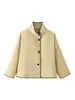 Elegante Estilo Europeu e Americano Feminino Versátil Moda de Inverno Gola Alta Acabamento Bordado Manga Longa Casaco de Lã para Comércio Exterior Transfronteiriço