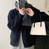 Cárdigan suéter con cremallera estilo perezoso para mujer 2024 Otoño Nuevo diseño Estilo coreano Chaqueta tejida holgada Top