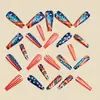 Arte de Unhas Bandeira Estrelas e Listras Dia da Independência 24 Peças Moda Europeia e Americana Unhas Postiças