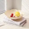 Plato para Snacks de Frutos Secos con Patas Altas Dopamina, Plato de Frutas Estilo Crema para Escritorio del Hogar, Cesta de Plástico Anti-Caídas para Frutos Secos en la Sala de Estar