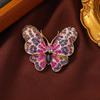 Nuevo broche de mariposa con flores y costuras de diamantes de imitación, broche de insecto de moda de temperamento coreano, accesorio de ramillete para abrigo