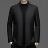 Chaqueta de Algodón para Hombre de Mediana Edad y Ancianos Cuello Alto Chaqueta Corta de Algodón Papá Otoño e Invierno Cuadro Senior Ejecutivo Chaqueta de Invierno de Gama Alta
