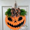 Novo produto transfronteiriço Halloween Abóbora Careta Smiley Face Artesanato em madeira Pingente Decoração para casa Porta Listagem