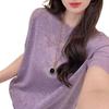 Novedad Primavera 2026 Suéter de Punto de Manga Media y Cuello Redondo para Mujer, Blusa Jacquard Hueca de Manga Tres Cuartos, Top Ligero de Media Manga