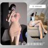 Gato Noturno Renda Flor Sexy Lingerie Sexy Decote V Apertada Estampada Transparente Saia de Quadril Garota Quente Doce Conjunto
