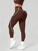 Pantalones de yoga transfronterizos para mujer, ropa deportiva para mujer, diseño de cintura en V para deportes al aire libre, bloques de color, realce de glúteos, cintura alta, control de abdomen, pantalones largos