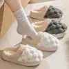 Chinelos de algodão Cixi para mulheres, outono e inverno, casal, sapatos de lua internos, antiderrapantes, quentes, chinelos de algodão de pelúcia para casa