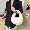 Estilo Otoño e Invierno Nuevo Transfronterizo Moda de Gama Alta Versátil Bolso de Mano de Peluche Tipo Dumpling Nicho para Mujer Bolso de Mano Casual