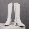 34-46 Otoño/Invierno Botas de Cuero con Tacón Alto de Punta Cruzada con Cremallera Lateral, Suela de Goma, Antideslizantes, Botas Versátiles para Mujer para Comercio Exterior