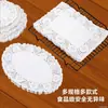 Papel base de flor papel de encaje tapete de papel redondo para snacks fritos postres repostería tapete para pastel papel ovalado papel absorbente de aceite papel para freír