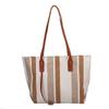 Bolso de hombro para mujer de gran capacidad estilo coreano 2021 nuevo bolso tote casual sencillo de rayas verticales bolso de mano de moda