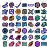 50 Adesivos Neon para Jogos, Adesivos Neon Coloridos Tendência Personalizados com Grafite à Prova d'Água para Guitarra, Carro, Computador