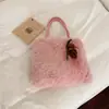 Bolsa Tote de Alta Gama para Viajes Otoño e Invierno Mujer 2026 Nuevo Color Marrón Bolso de Hombro Bolso Peludo de Felpa