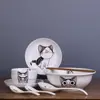 Juego de Cuencos y Platos de Cerámica para Hogar de 2/4 Personas, Cuencos Estilo Chino, Cuencos para Fideos, Cuencos para Sopa, Vajilla para Parejas, Trabajadores de Cuello Blanco y Estudiantes