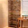 Estante de armazenamento de eixo leve, estante de chão de canto, estante de armazenamento de livros de parede integrada, estante de exibição de brinquedos de vários níveis estilo japonês