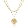 Amazon Productos Nuevos Diarios Exquisito Colgante de Collar en Forma de Corazón en Capas Set Material de Cobre Cadena de Clavícula de Moda Versátil para Mujeres