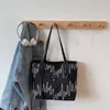 Bolsa Tote de Gran Capacidad 2025 Nueva Moda Estudiante Clase Bolsa Bolsa Rayas Viajero Casual Bolsa para Mujer