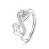 Anillo con Huella de Moda de Comercio Exterior Transfronterizo, Anillo de Dedo Índice de Corazón de Alta Gama, Diseño de Nicho, Anillo Lindo y Dulce para Mujeres