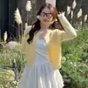 Cárdigan Rojo con Tirantes para Mujer Otoño Ropa Exterior 2025 Nuevos Tops de Punto Primavera y Otoño para Ropa de Abrigo Talla Única Azul
