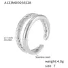 Anillo Minimalista Oumika de Doble Apertura Retorcido Acero Inoxidable Chapado Color Oro 18k Conservación del Color Anillo para Dedo en stock Mayoreo