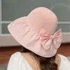 Sombrero de Pescador de Vinilo para Mujer de Verano con Lazo, Sombrero de Protección Solar, Sombrero de Sol Casual para Viaje, Sombrero de Sol de Ala Ancha para Viajes al Aire Libre