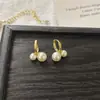 Pendientes de Plata de Ley S925 con Perlas de Imitación de Gama Alta para Mujer, Pendientes de Diseño Nicho, Pinzas para Orejas y Accesorios para Orejas Versátiles y Elegantes
