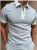 Nova Camisa Polo Masculina de Cor Sólida Costura Casual de Alta Qualidade