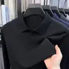Nuevo Polo de Punto de Mezcla de Lana de Manga Larga para Hombre, Temporada Primavera y Otoño, Cuello Camisero, Casual de Negocios, Suéter Base de Color Sólido
