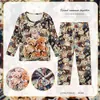Pijama infantil manga larga fino ropa de casa verano niña pequeña dibujos animados bebé primavera y otoño niños y niñas Niños medianos y grandes Traje para niños