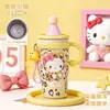 Taza de hielo a prueba de polvo de dibujos animados transfronteriza, elegante taza aislada de acero inoxidable 316, taza portátil con asa y pajilla para niñas