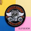 Abrigo de cuero estilo punk para hombre, con diseño de motocicleta, parche bordado para planchar, adhesivo con calavera de águila.