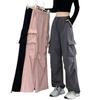 Pantalones Cargo de Estilo Americano para Mujer, Otoño 2025 Nuevo Cintura Alta Adelgazantes Deportivos Casuales Pierna Ancha Petite Paracaídas