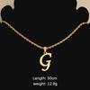 Collar con colgante de letra de acero inoxidable de venta caliente transfronteriza, exquisito y elegante, colgante de letra grande, cadena de suéter para pareja