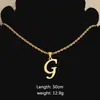 Collar Trenzado Colgante Letra Inglesa Simple de Acero Inoxidable Europeo y Americano Moda Versátil Colgante Letra Grande Cadena Clavicular