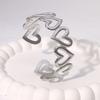 Pulsera Geométrica Simple de Estilo Frío Transfronteriza Europea y Americana Amor Flor Oro Francés Chapado Acero Inoxidable para Mujer