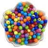Cuentas redondas de acrílico de 4/6/8 mm, agujero recto, color sólido, material para abalorios hechos a mano DIY, cuentas lisas, cadena para teléfono móvil, cuentas sueltas