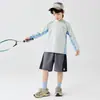 26 Camiseta Infantil de Secagem Rápida com Manga Longa, Roupa de Treino Atlético para Meninas, Blusa Raglan Respirável de Manga Curta para Meninos